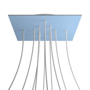 Rosone XXL Rose-One quadrato, 400 mm con 10 fori e 4 fori laterali - Blu carta da zucchero Bianco