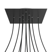 Rosone XXL Rose-One quadrato, 400 mm con 10 fori e 4 fori laterali - Nero opaco Bianco