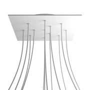 Rosone XXL Rose-One quadrato, 400 mm con 12 fori e 4 fori laterali - Bianco opaco Bianco