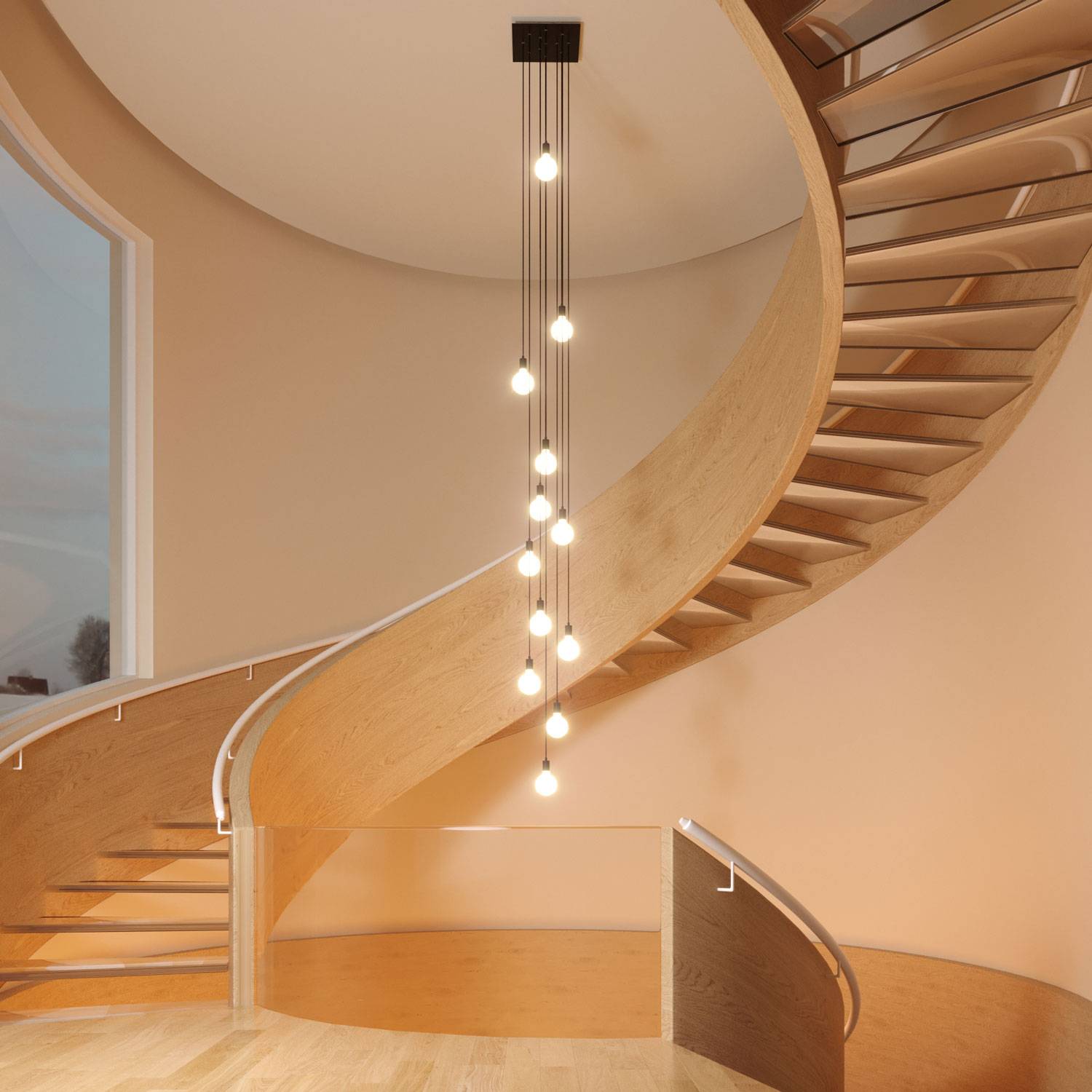 Rosone XXL Rose-One quadrato, 400 mm con 12 fori e 4 fori laterali - Blu carta da zucchero Bianco