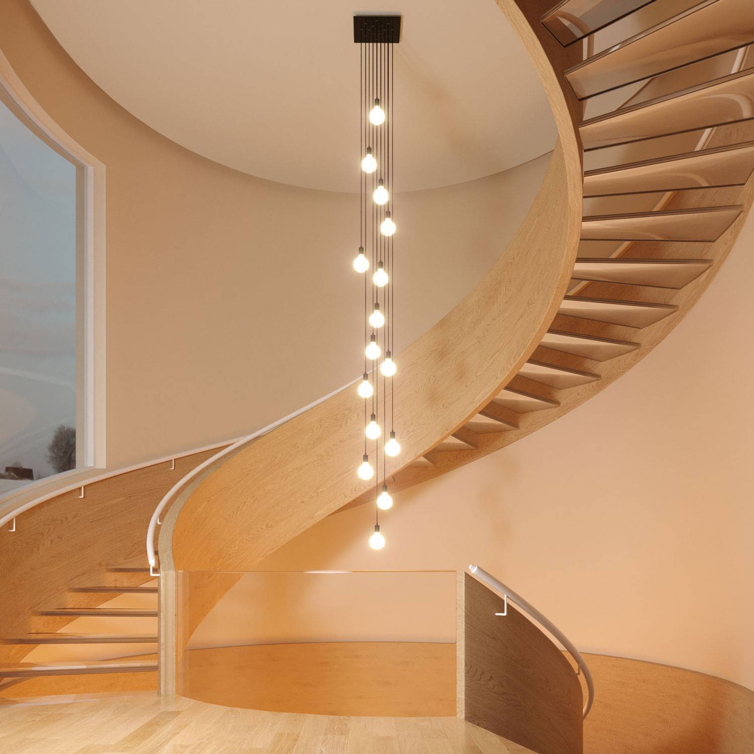 Rosone XXL Rose-One quadrato, 400 mm con 15 fori e 4 fori laterali - Marmo Marquina Bianco