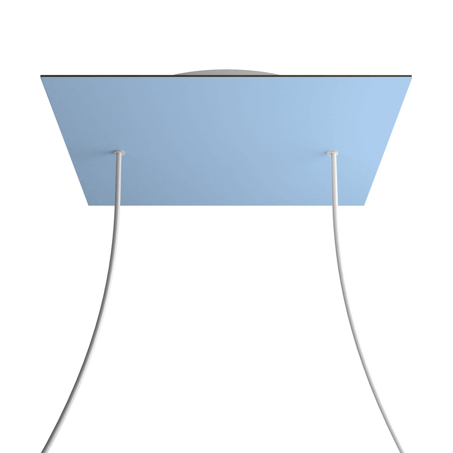 Rosone XXL Rose - One quadrato, 400 mm con 2 fori e 4 fori laterali - Blu carta da zucchero - Creative Cables