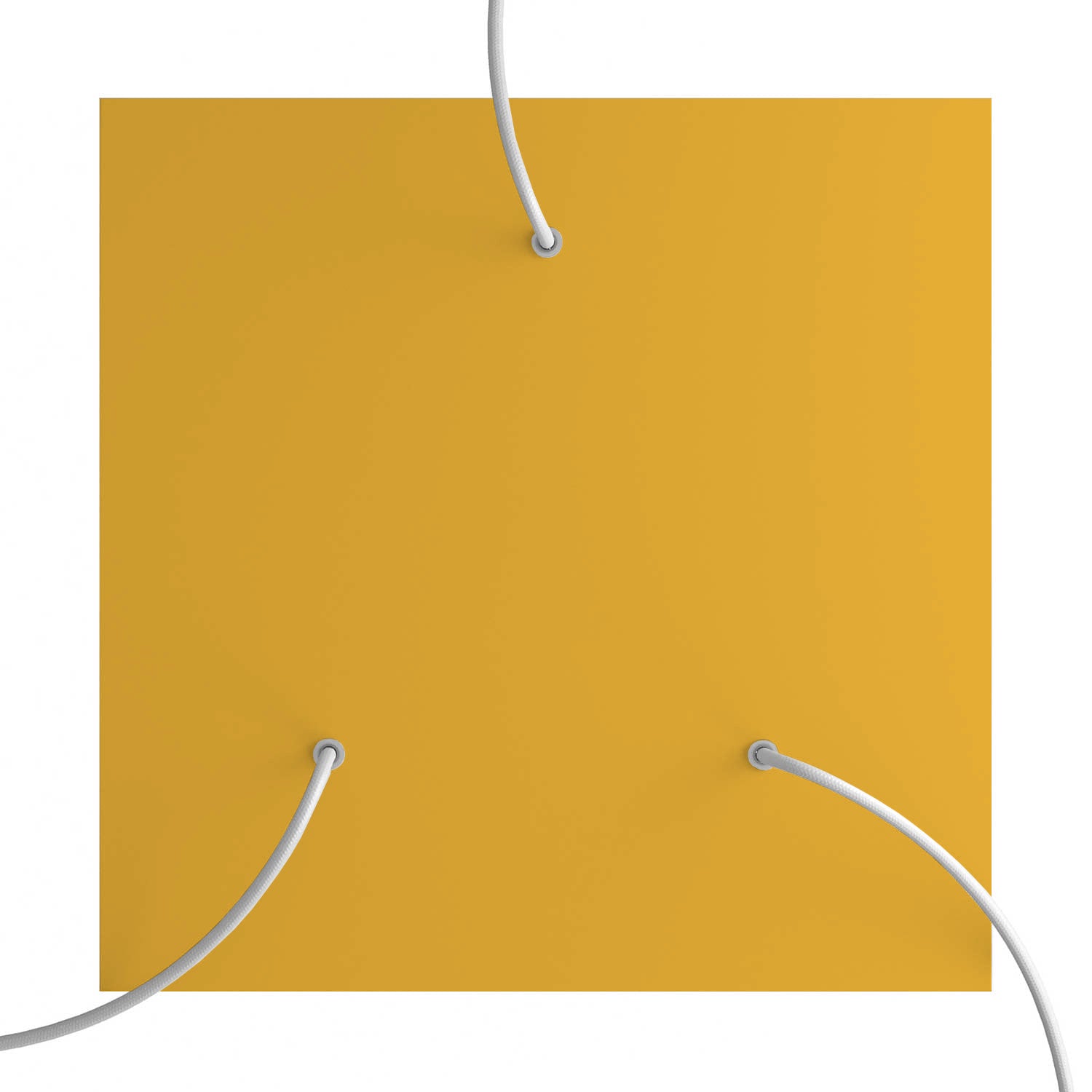 Rosone XXL Rose - One quadrato, 400 mm con 3 fori e 4 fori laterali - Mostarda - Creative Cables