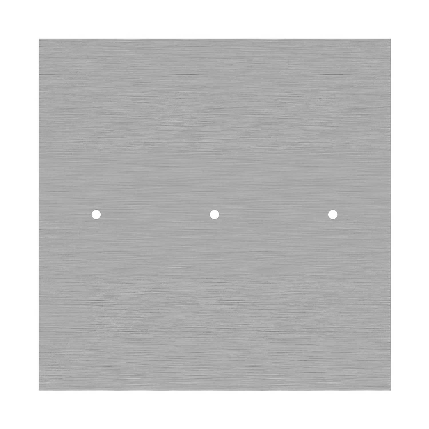 Rosone XXL Rose-One quadrato, 400 mm con 3 fori in linea e 4 fori laterali - Dibond Acciaio satinato Bianco