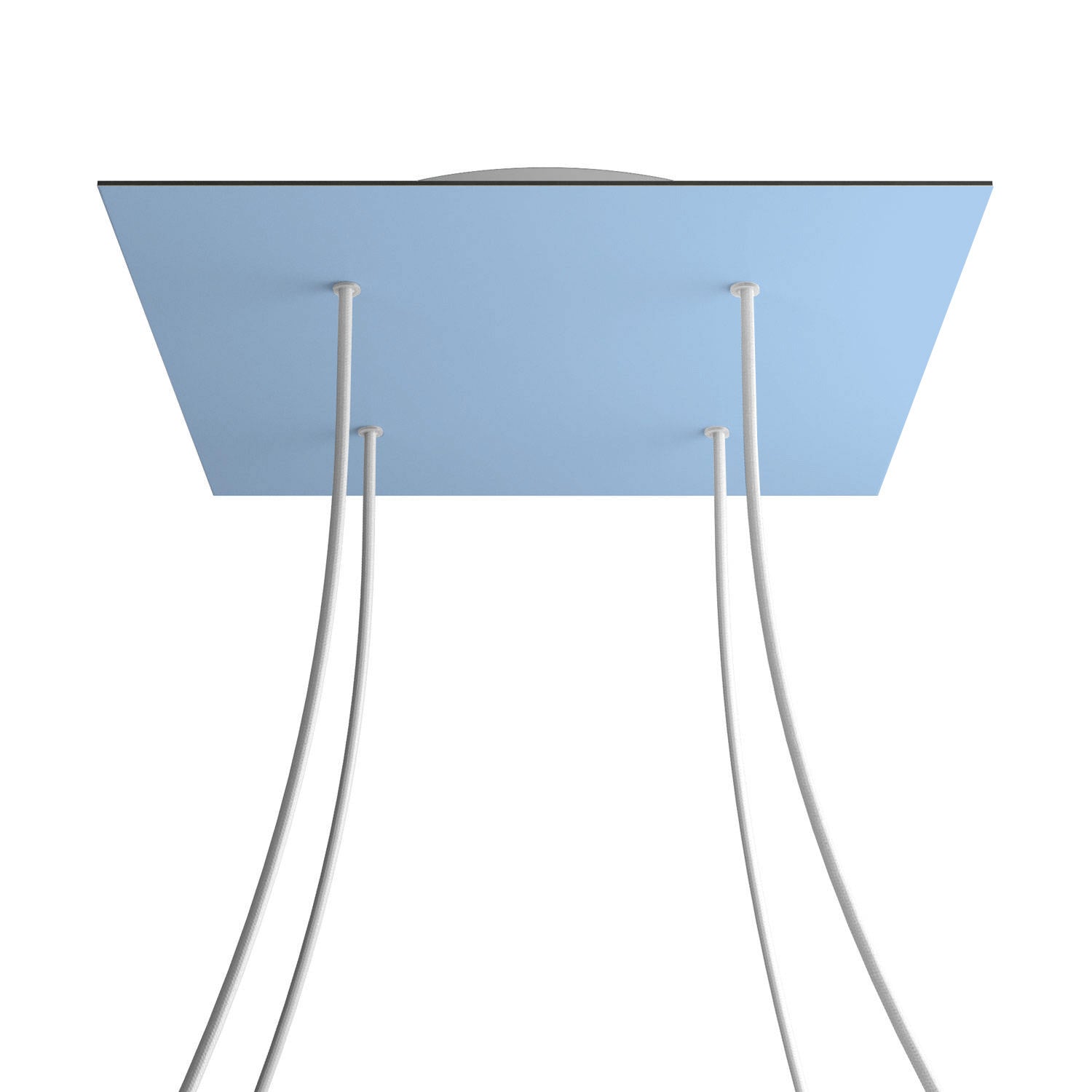 Rosone XXL Rose-One quadrato, 400 mm con 4 fori e 4 fori laterali - Blu carta da zucchero Bianco