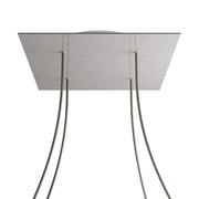 Rosone XXL Rose-One quadrato, 400 mm con 4 fori e 4 fori laterali - Dibond Acciaio satinato Bianco