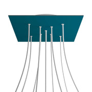 Rosone XXL Rose-One quadrato, 400 mm con 9 fori a X e 4 fori laterali - Petrolio Bianco