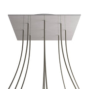 Rosone XXL Rose-One quadrato, 400 mm con 9 fori e 4 fori laterali - Dibond Acciaio satinato Bianco