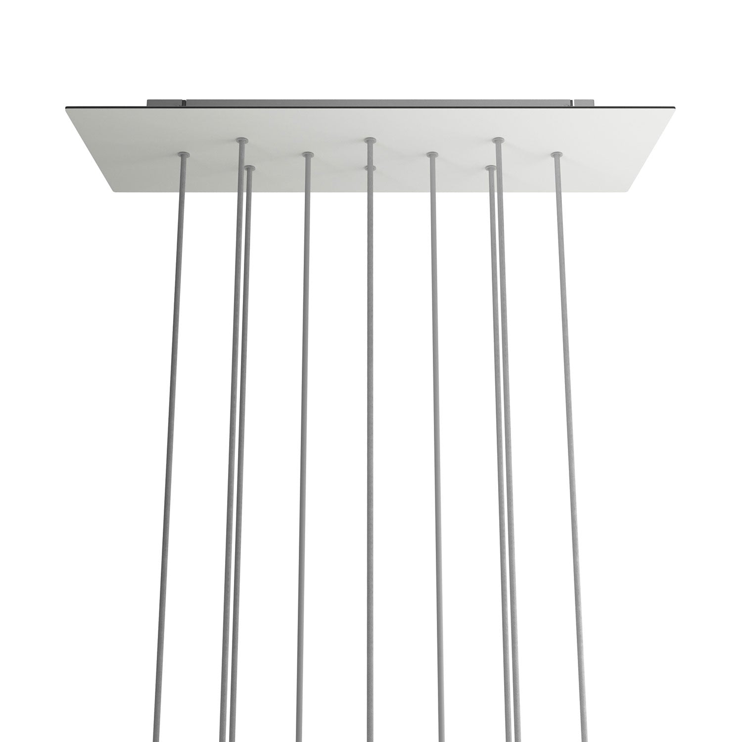 Rosone XXL Rose-One rettangolare a 10 fori e 6 fori laterali, dimensioni 675 x 225 mm - Dibond Bianco opaco Bianco