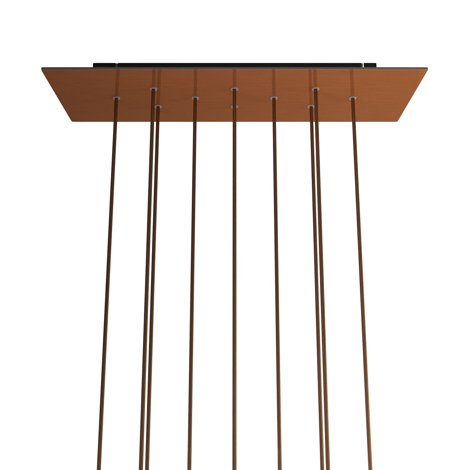 Rosone XXL Rose-One rettangolare a 10 fori e 6 fori laterali, dimensioni 675 x 225 mm - Dibond Rame satinato Nero