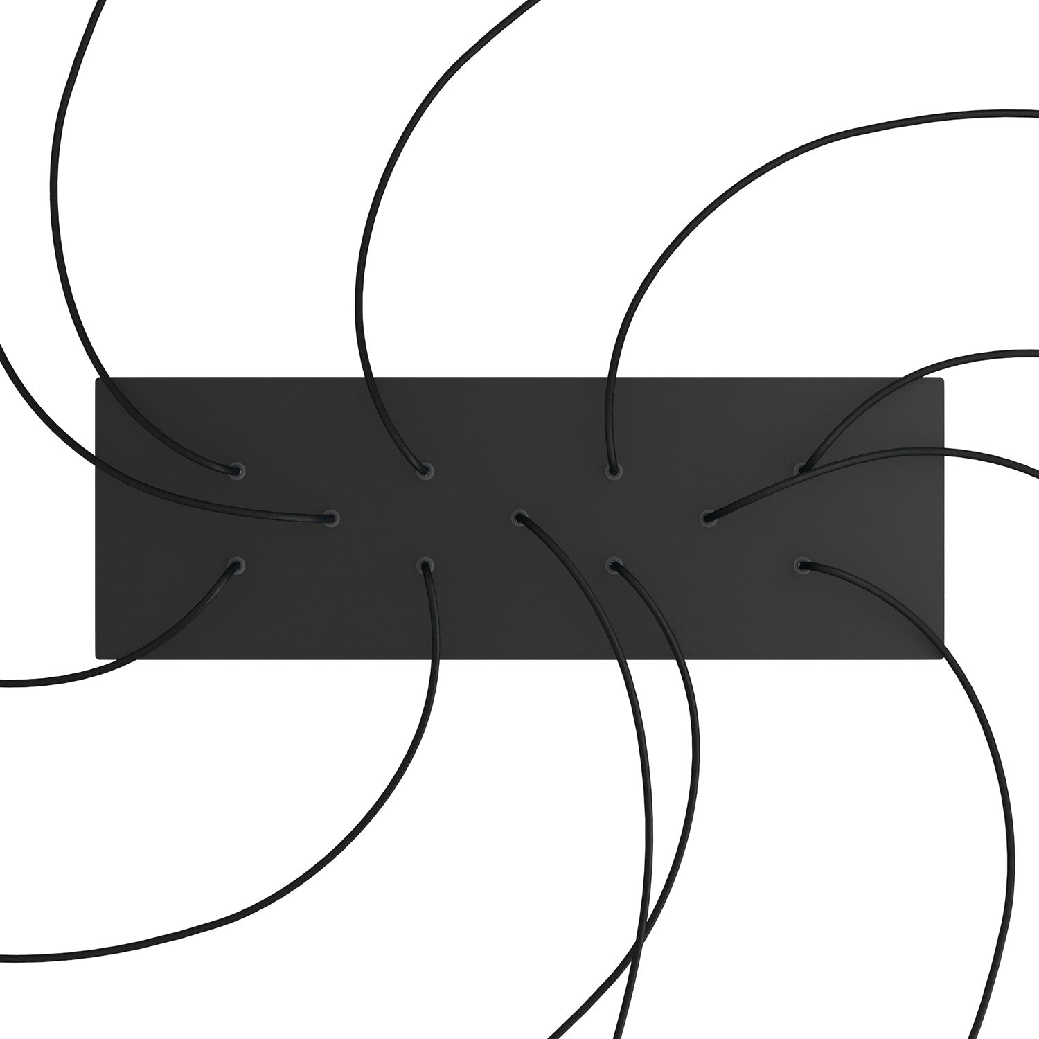 Rosone XXL Rose-One rettangolare a 11 fori e 6 fori laterali, dimensioni 675 x 225 mm - Dibond Nero opaco Bianco