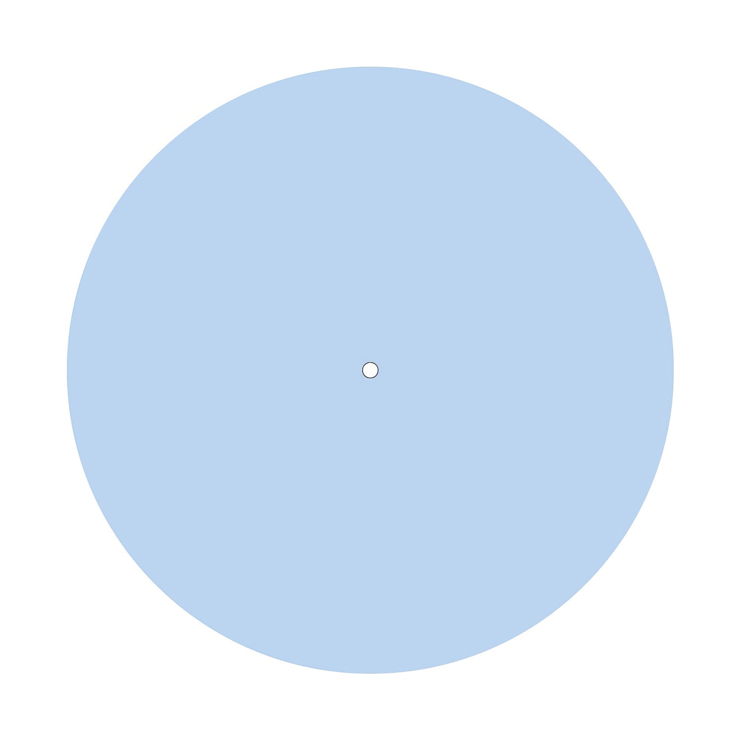 Rosone XXL Rose-One rotondo, diametro 400 mm con 1 foro e 4 fori laterali - Blu carta da zucchero Bianco