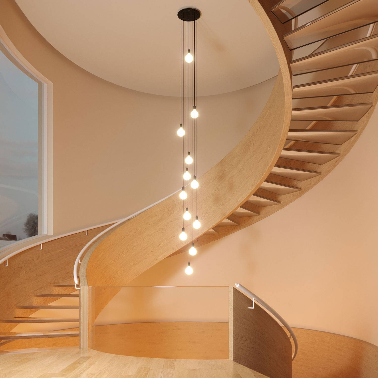 Rosone XXL Rose-One rotondo, diametro 400 mm con 12 fori e 4 fori laterali - Antracite Bianco