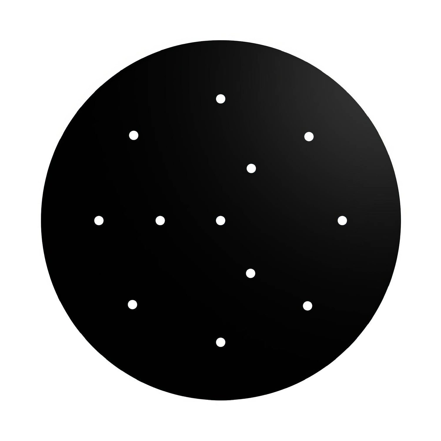 Rosone XXL Rose-One rotondo, diametro 400 mm con 12 fori e 4 fori laterali - Nero opaco Bianco