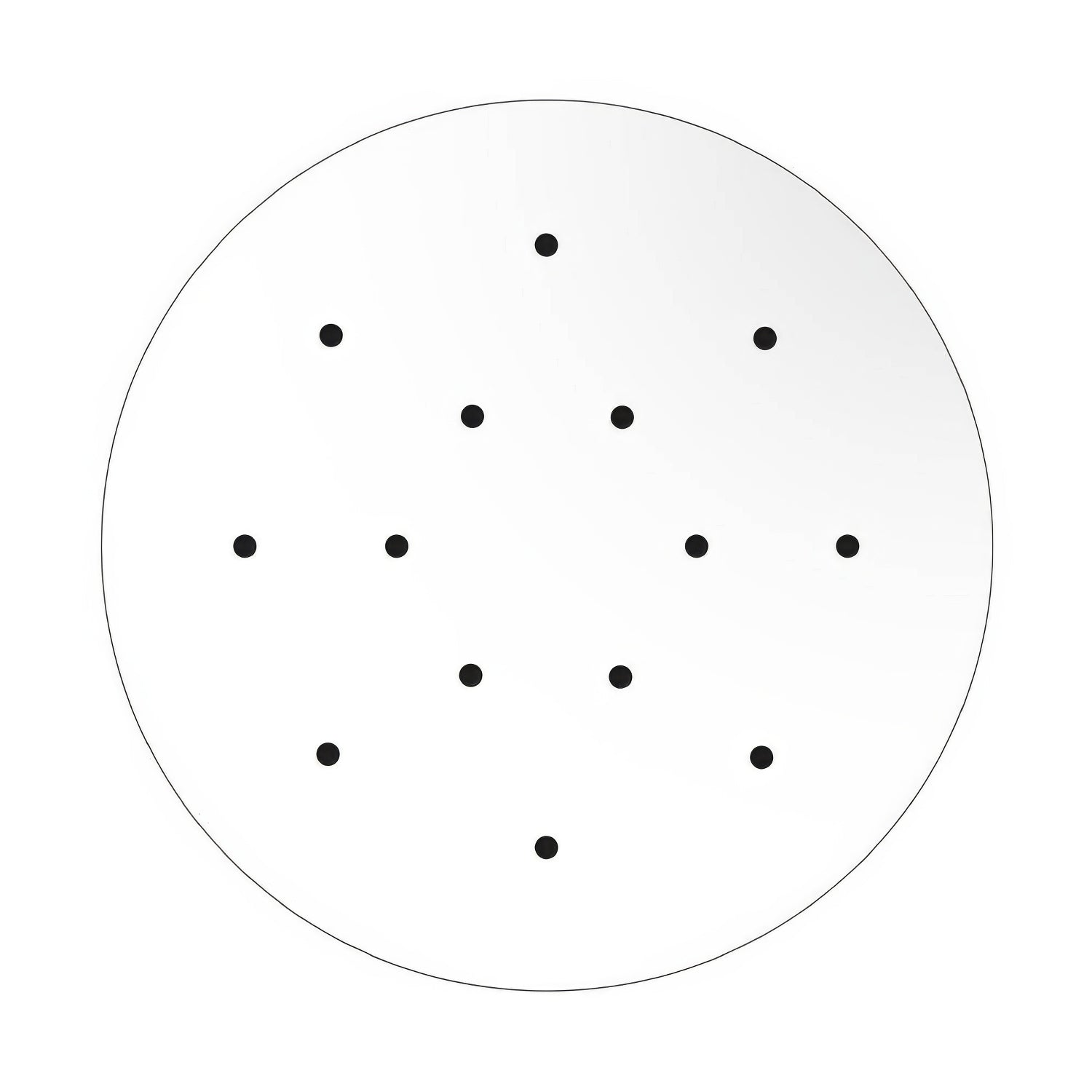 Rosone XXL Rose-One rotondo, diametro 400 mm con 14 fori e 4 fori laterali - Bianco opaco Bianco