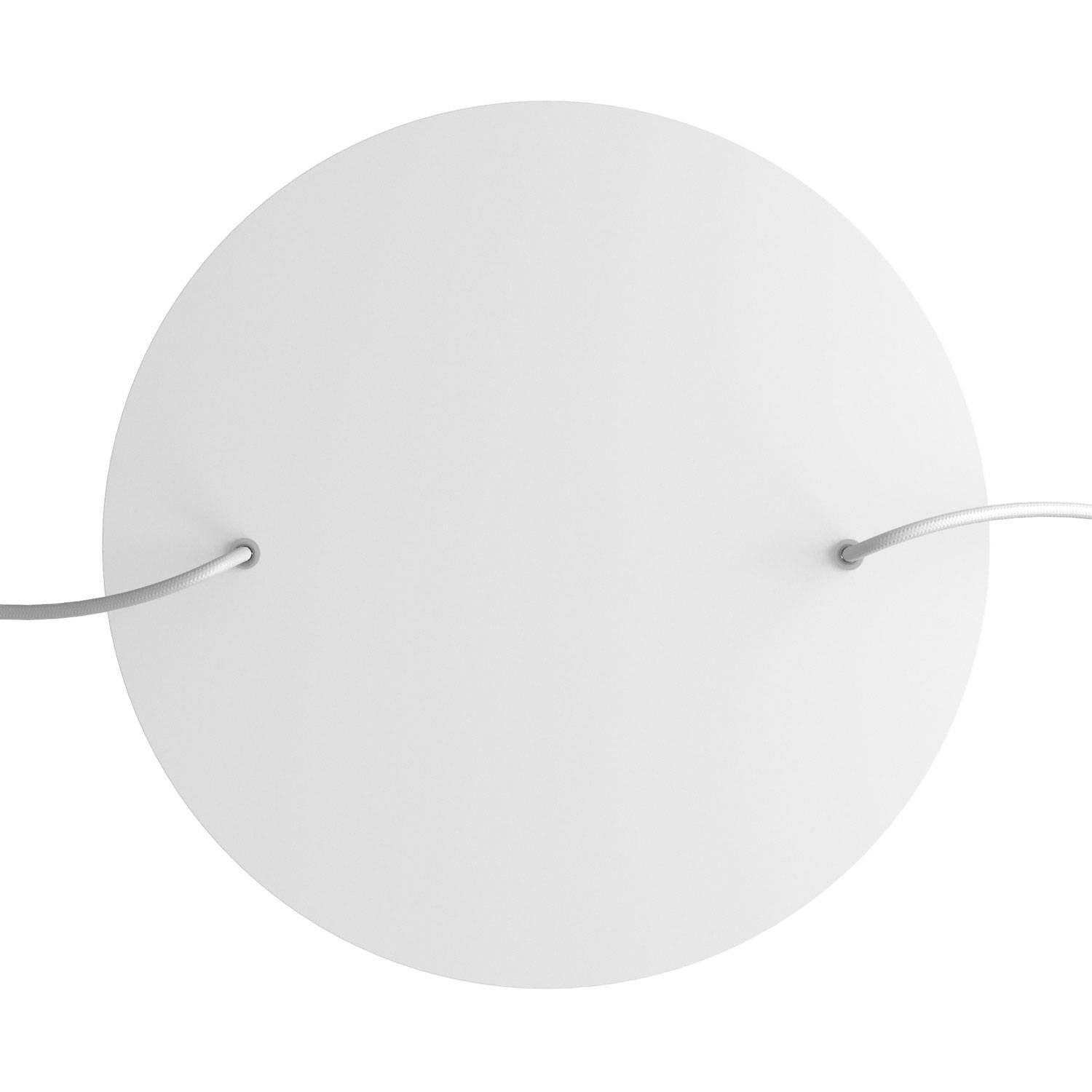 Rosone XXL Rose-One rotondo, diametro 400 mm con 2 fori e 4 fori laterali - Bianco opaco Bianco