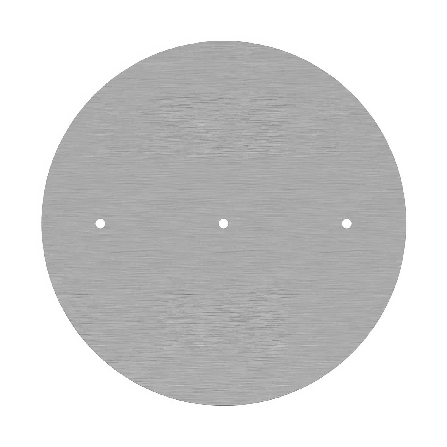 Rosone XXL Rose-One rotondo, diametro 400 mm con 3 fori in linea e 4 fori laterali - Dibond Acciaio satinato Bianco