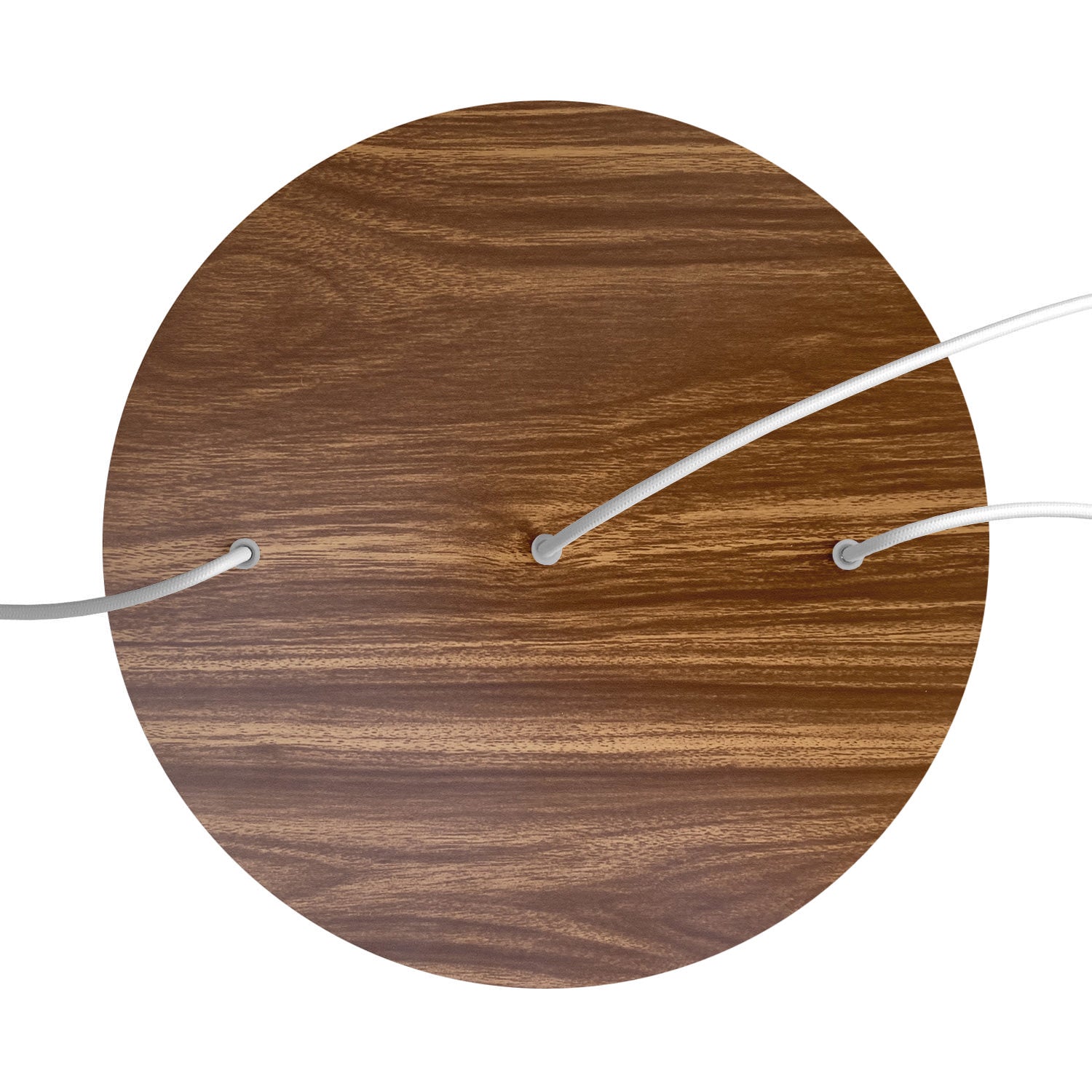 Rosone XXL Rose - One rotondo, diametro 400 mm con 3 fori in linea e 4 fori laterali - Legno - Creative Cables