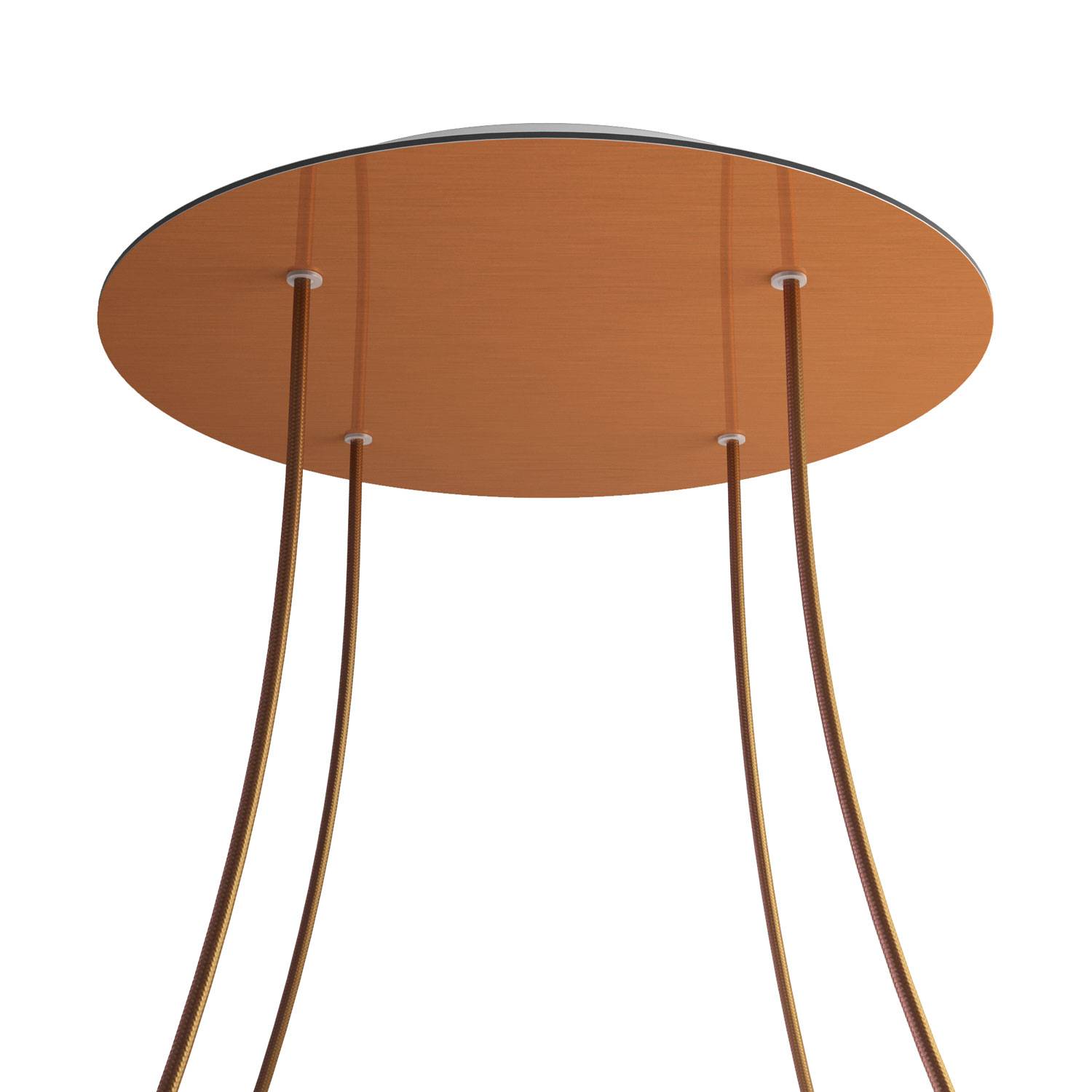 Rosone XXL Rose-One rotondo, diametro 400 mm con 4 fori e 4 fori laterali - Dibond Rame satinato Bianco