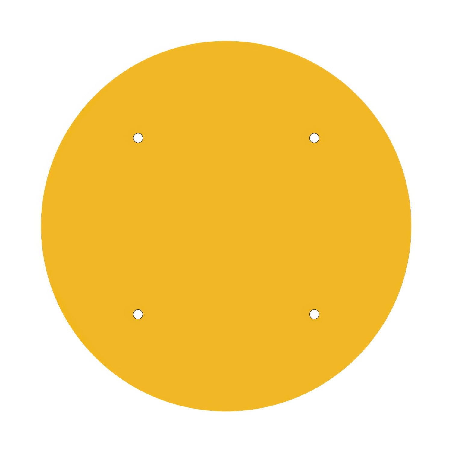 Rosone XXL Rose-One rotondo, diametro 400 mm con 4 fori e 4 fori laterali - Mostarda Bianco