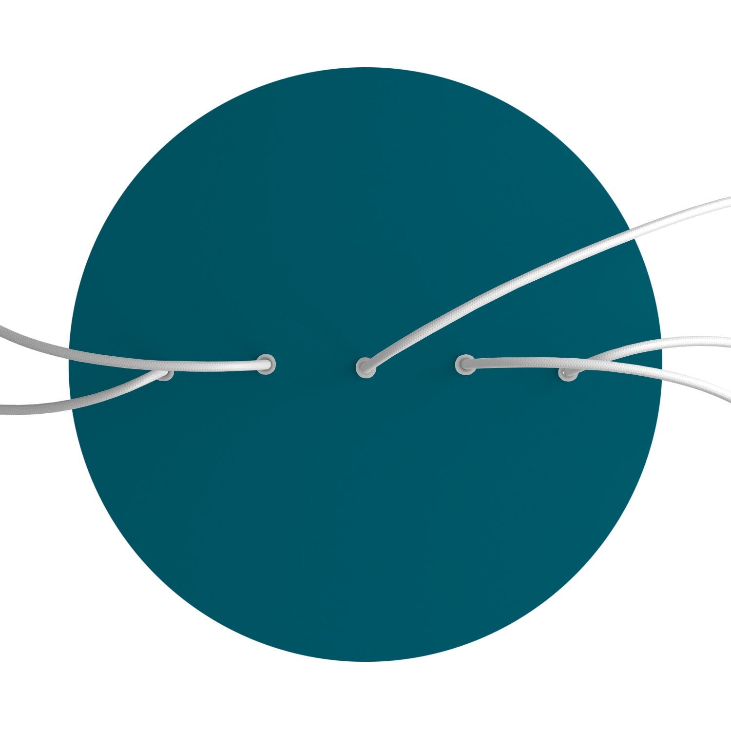 Rosone XXL Rose - One rotondo, diametro 400 mm con 5 fori in linea e 4 fori laterali - Petrolio - Creative Cables