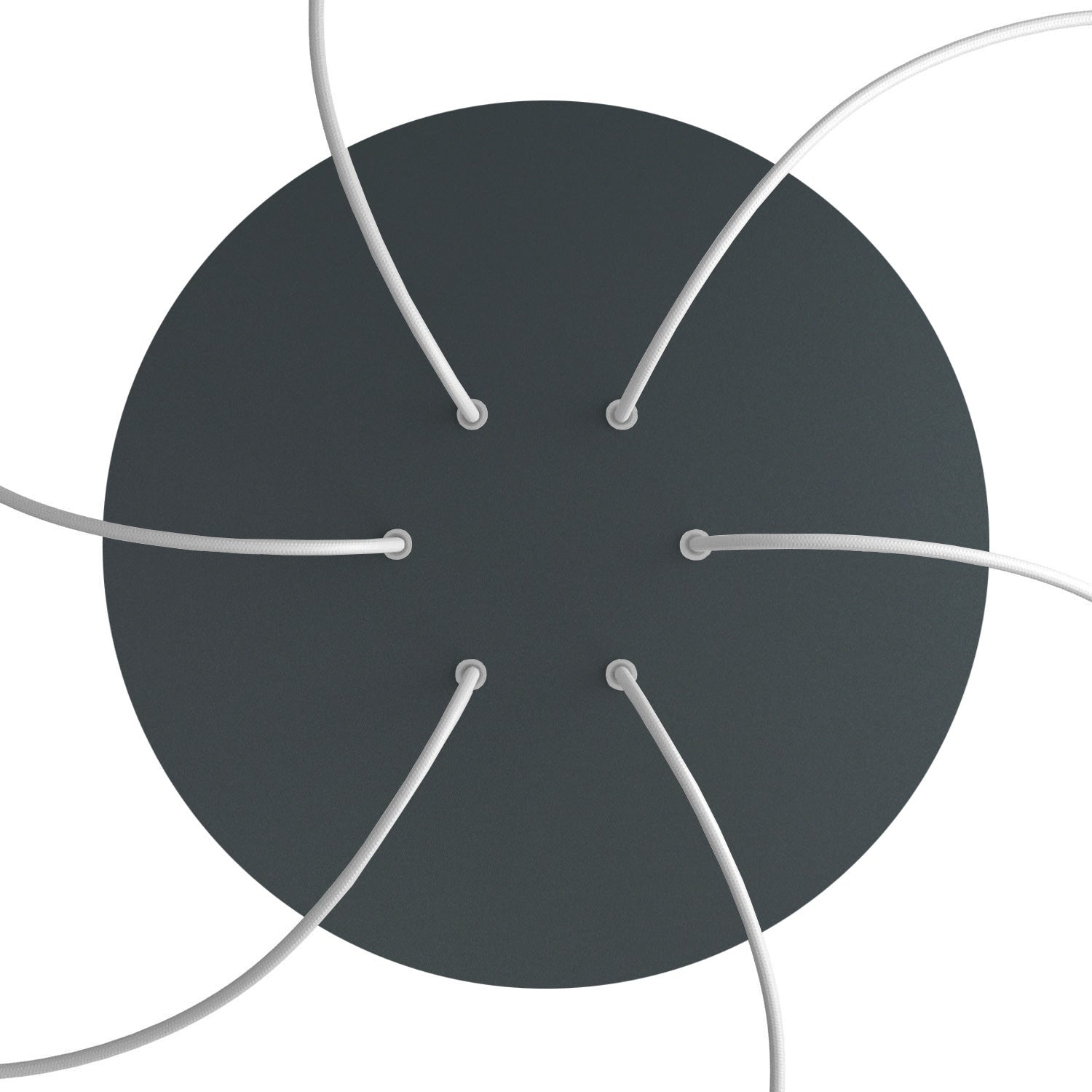 Rosone XXL Rose - One rotondo, diametro 400 mm con 6 fori e 4 fori laterali - Antracite - Creative Cables