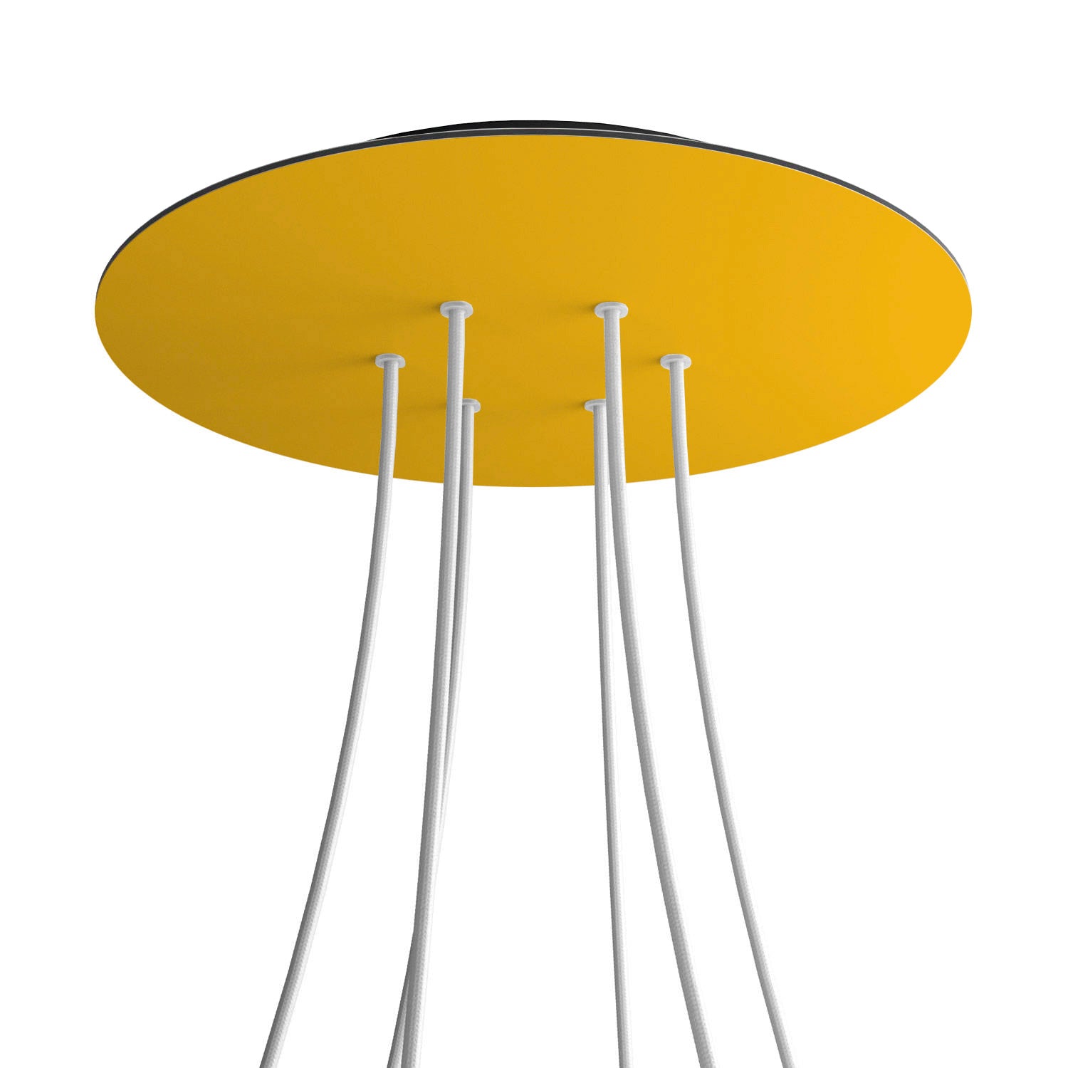 Rosone XXL Rose-One rotondo, diametro 400 mm con 6 fori e 4 fori laterali - Mostarda Nero