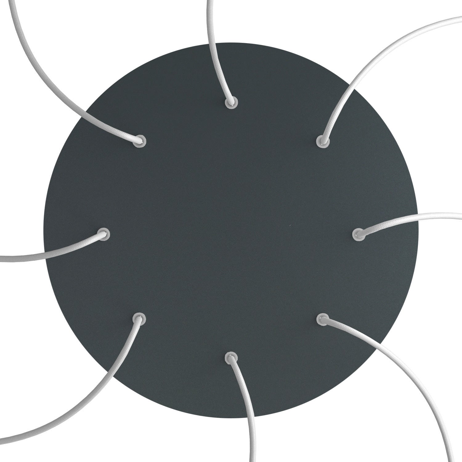 Rosone XXL Rose - One rotondo, diametro 400 mm con 8 fori e 4 fori laterali - Antracite - Creative Cables