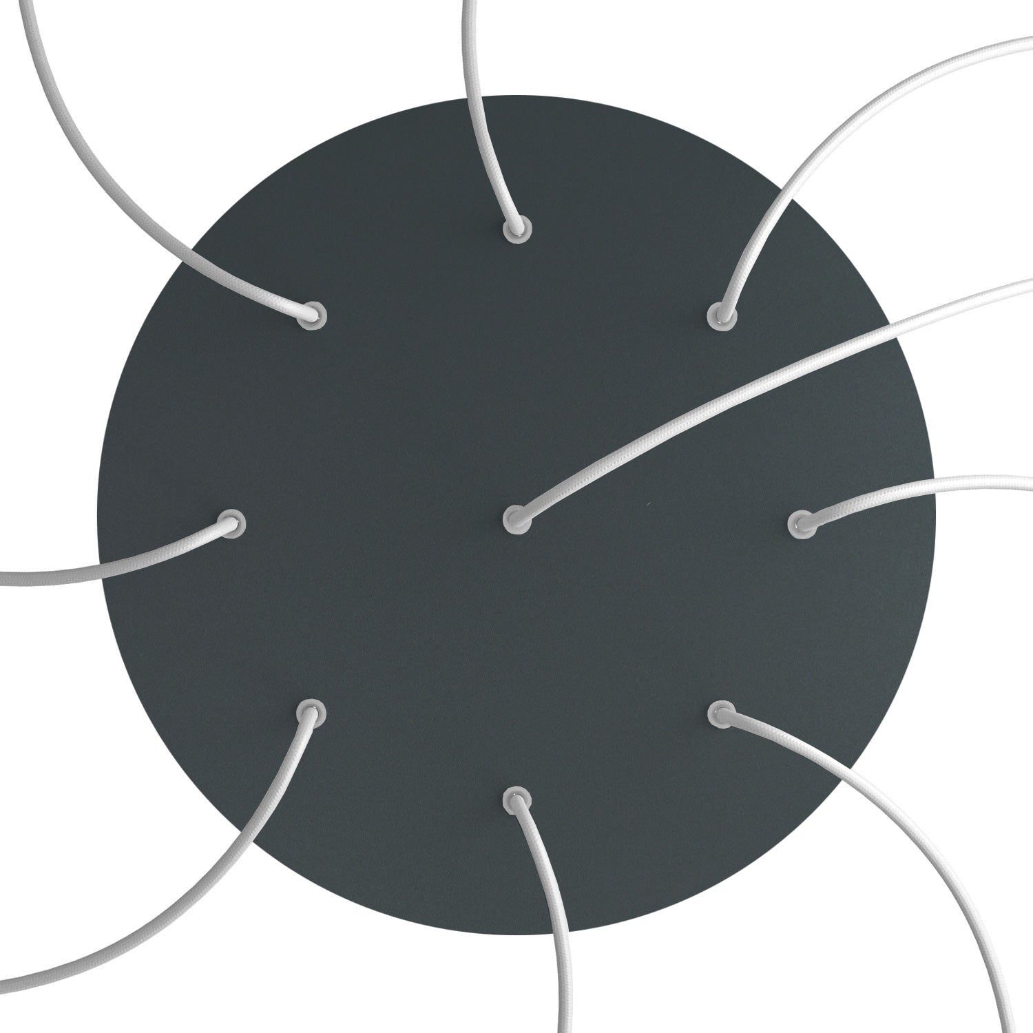 Rosone XXL Rose-One rotondo, diametro 400 mm con 9 fori e 4 fori laterali - Antracite Bianco