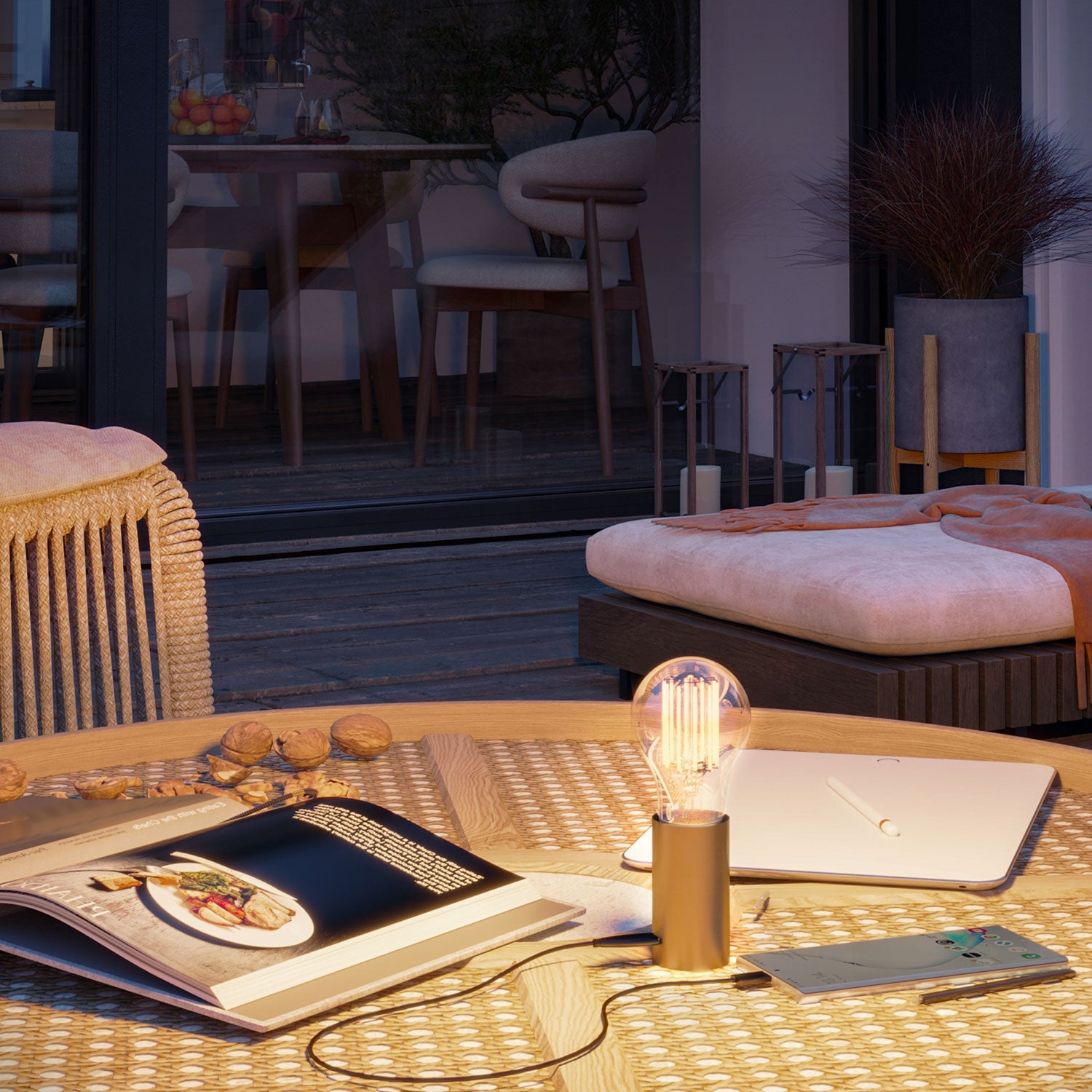 SI! Lampada portatile a 5V con lampadina A60 - Bronzo satinato