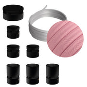 Sistema Filé Linear Kit - con cavo CM16 di 5 m per catenaria e 7 componenti in legno verniciato nero per interni