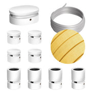 Sistema Filé Symmetric Kit - con cavo CM10 di 5 m per catenaria e 9 componenti in legno verniciato bianco per interni