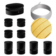 Sistema Filé Symmetric Kit - con cavo CM10 di 5 m per catenaria e 9 componenti in legno verniciato nero per interni