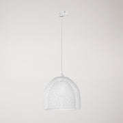 Sospensione con paralume a gabbia Ghostbell XL per binari - Bianco