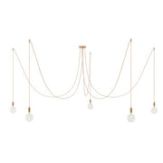 Spider - Lampada a sospensione multipla a 5 cadute con finiture in metallo - Rame