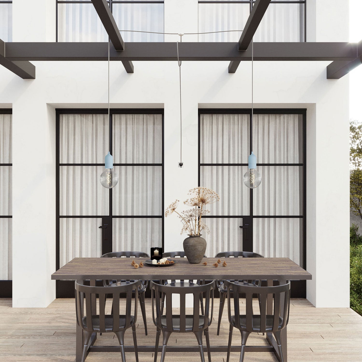 T-Snake Modulair Lampada da esterno IP65 portatile a 2 luci - Blu carta da zucchero