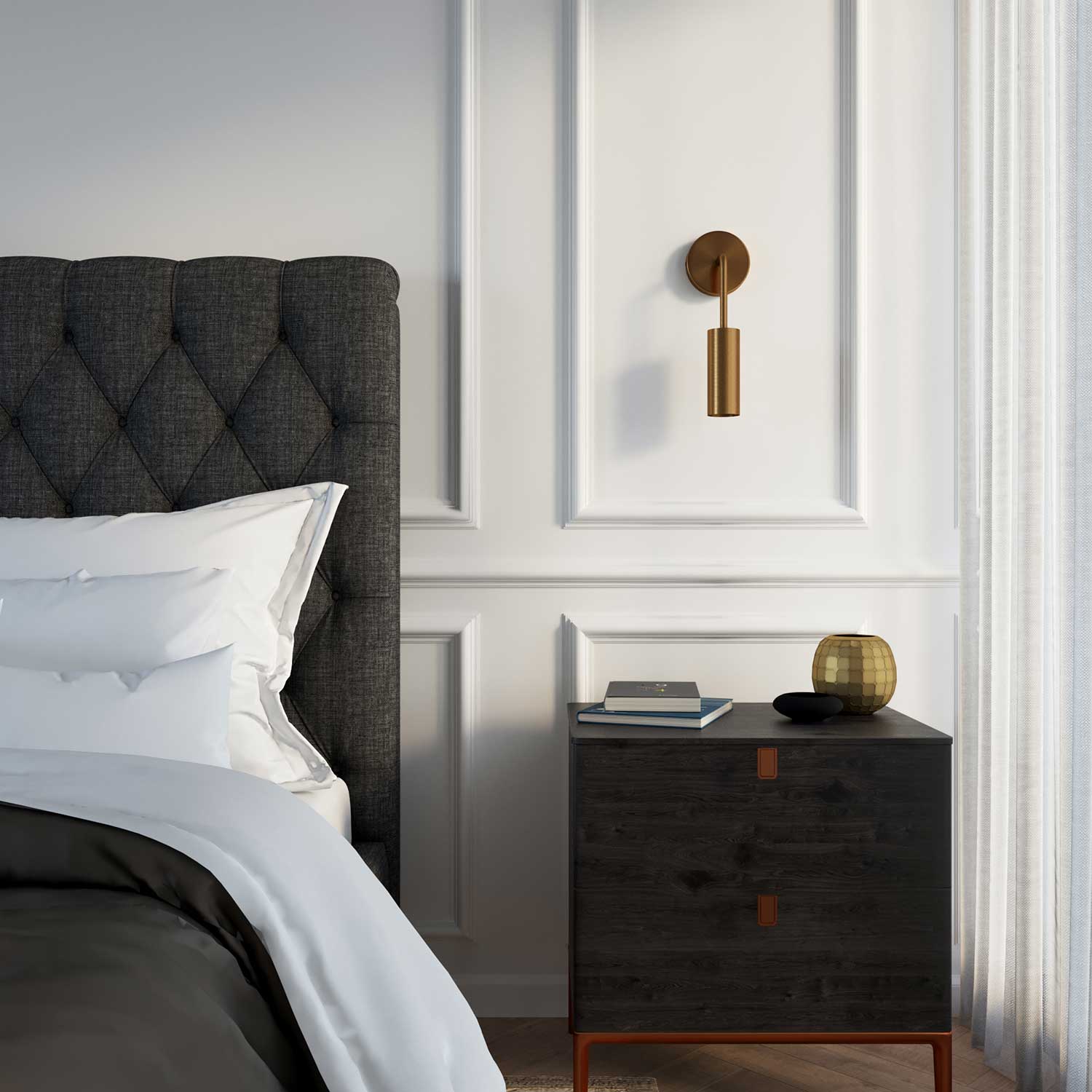 Tub-E14, tubo in metallo per faretto con portalampada doppia ghiera E14 - Bronzo satinato