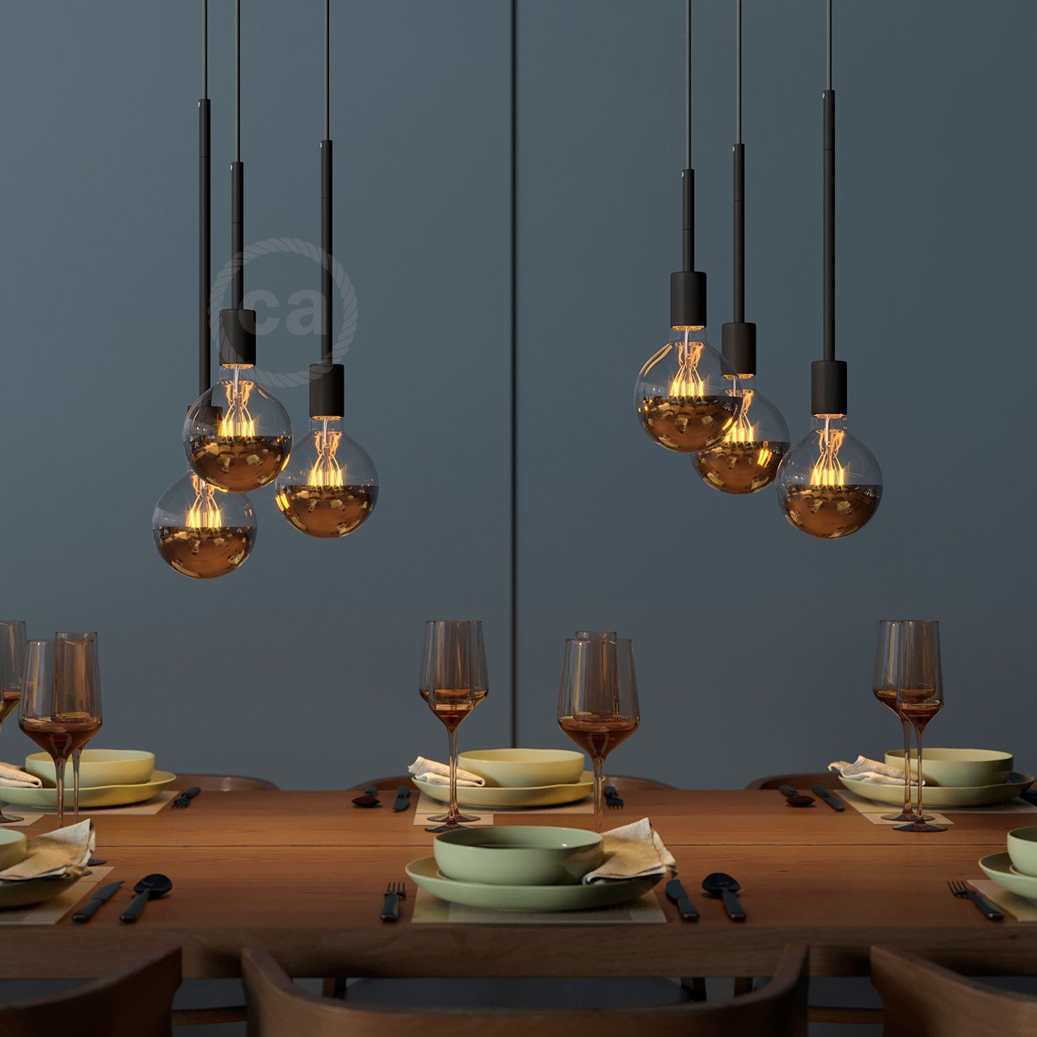 Fém hosszabbítócső függesztett vagy asztali lámpákhoz – Fekete